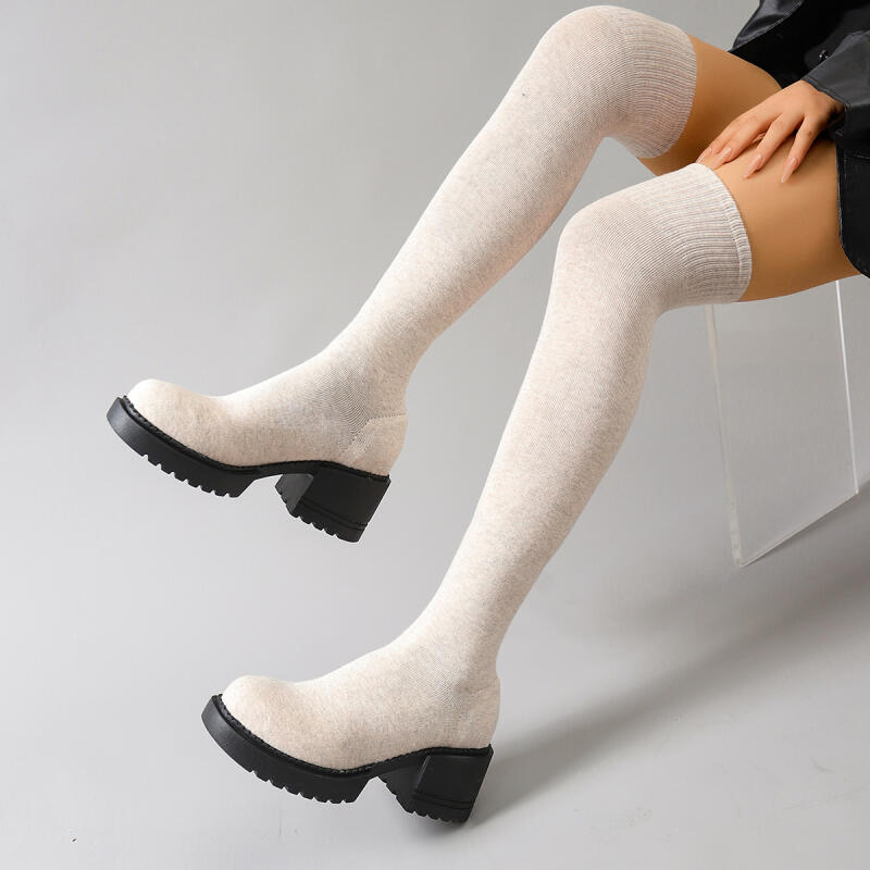 Knee High Sock Women - Hot Seller Chunky Platform Over The