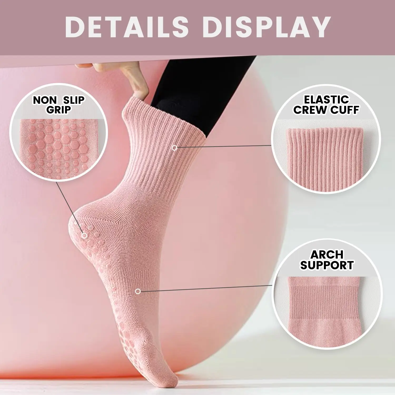 4 pairs of women's yoga socks, - đánh giá và giá Grip Sock Yoga