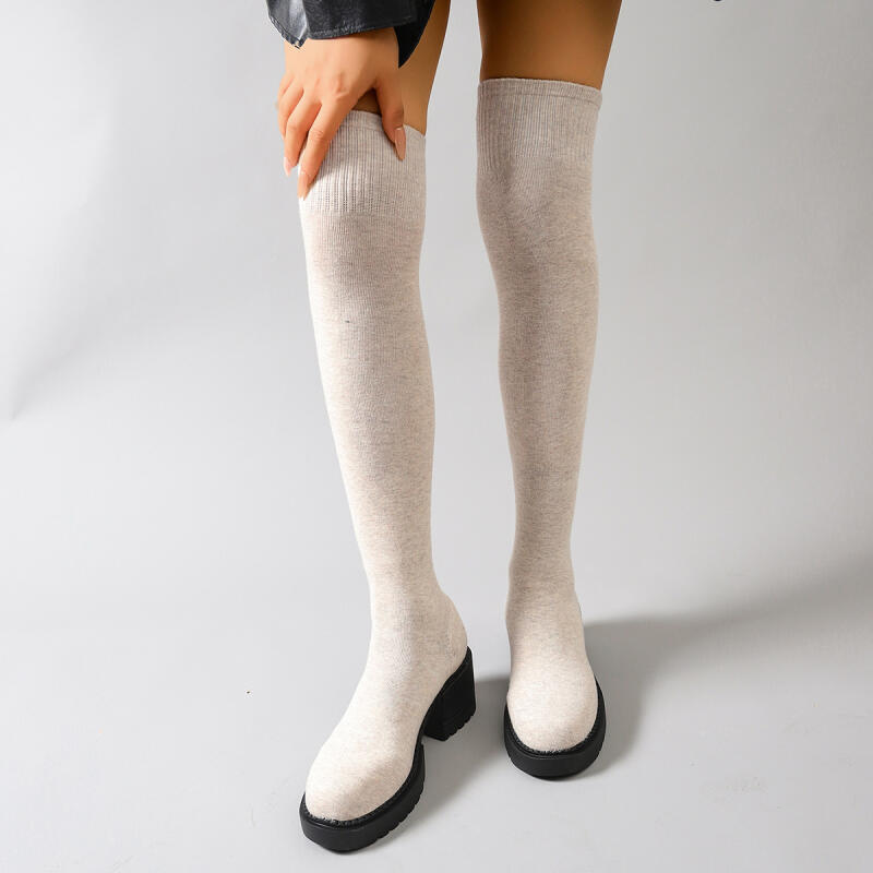 Hot Seller Chunky Platform Ove - đánh giá và giá Knee High Sock Women