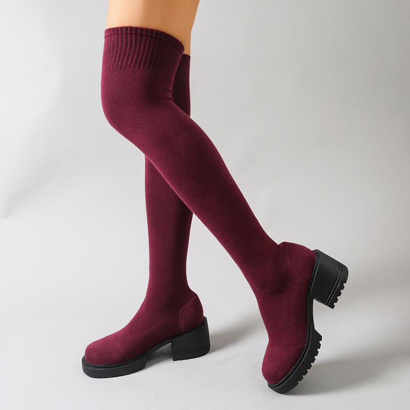 Hot Seller Chunky Platform Ove - đánh giá và giá Knee High Sock Women